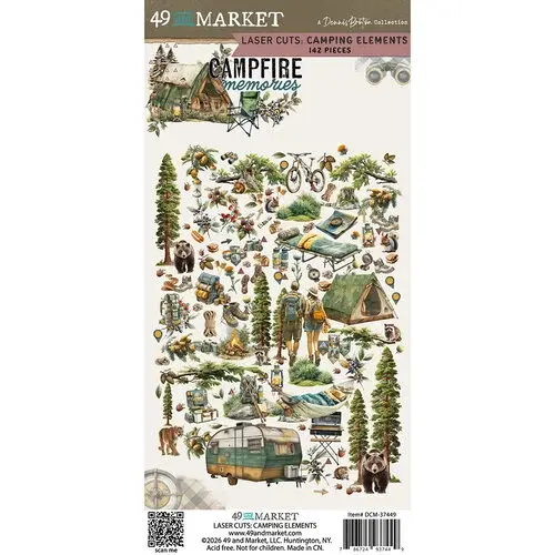 49 AND MARKET 49 AND MARKET CAMPFIRE MEMORIES 6x12 LASER CUT CAMPING ELEMENTS