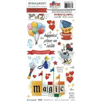 49 AND MARKET 49 AND MARKET MOUSE AND CO ESSENTIAL 6x12 RUB-ON TRANSFER SET 2/PK