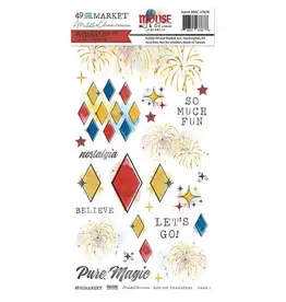 49 AND MARKET 49 AND MARKET MOUSE AND CO BLENDABLE 6x12 RUB-ON TRANSFER SET 2/PK