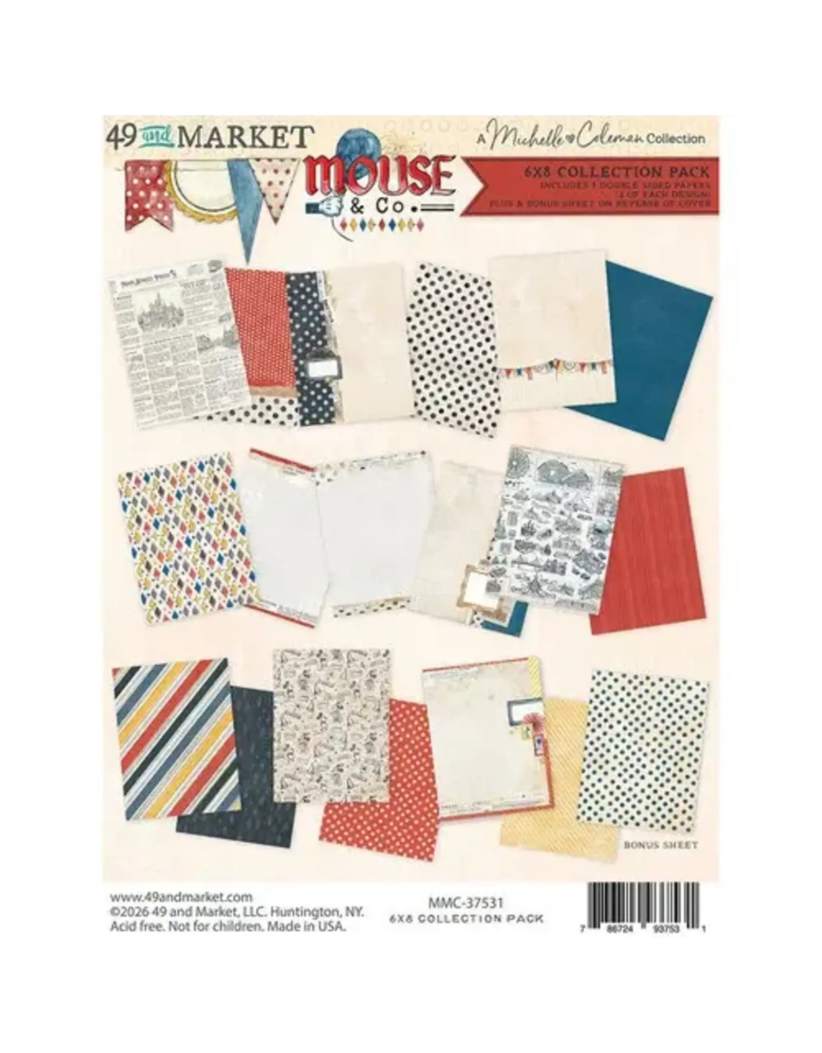49 AND MARKET 49 AND MARKET MOUSE AND CO 6x8 COLLECTION PACK 24 SHEETS