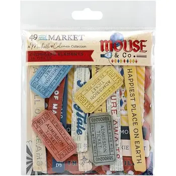 49 AND MARKET 49 AND MARKET MOUSE AND CO CHIPBOARD SET 34 PIECES