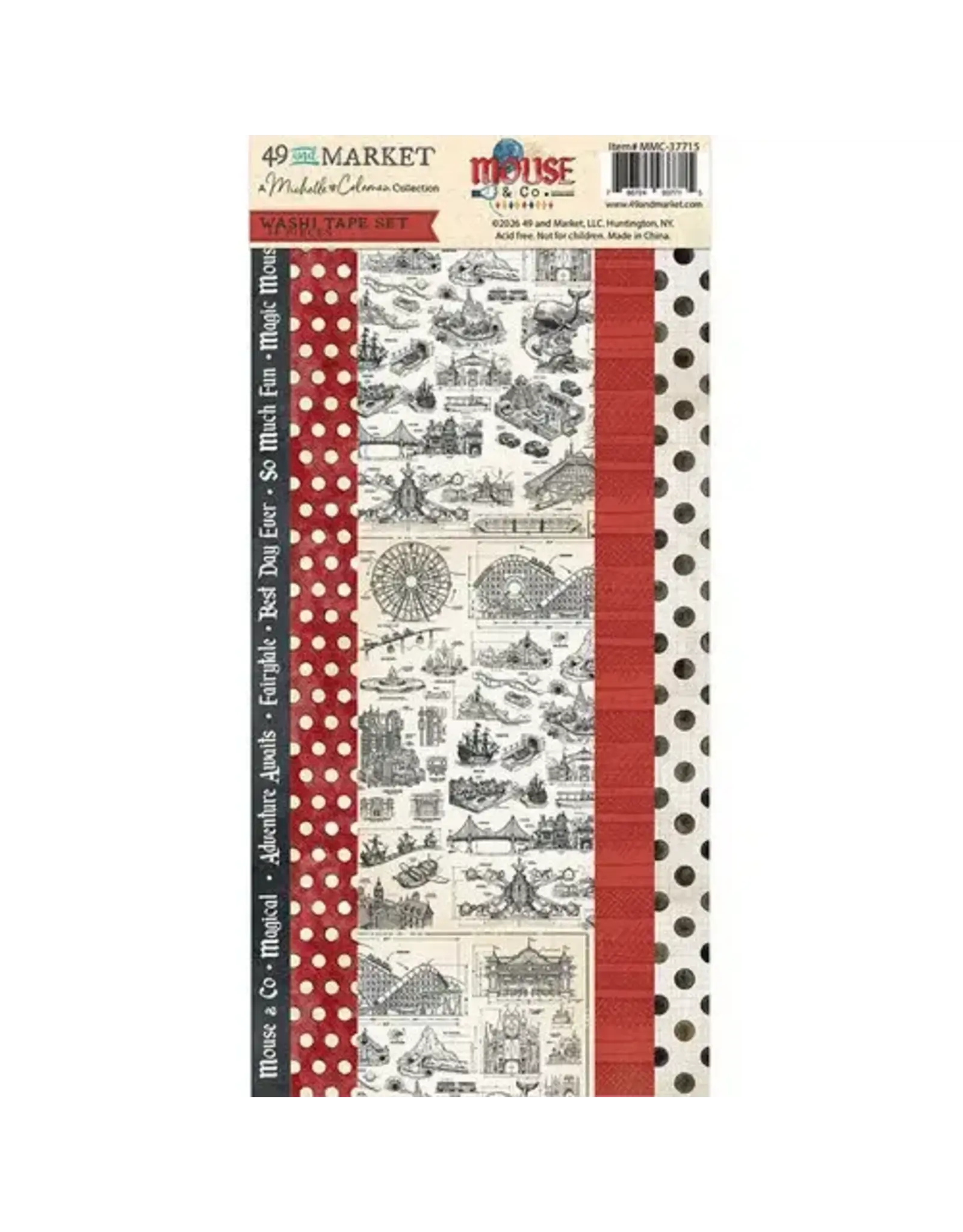 49 AND MARKET 49 AND MARKET MOUSE AND CO 6x12 WASHI TAPE SHEETS