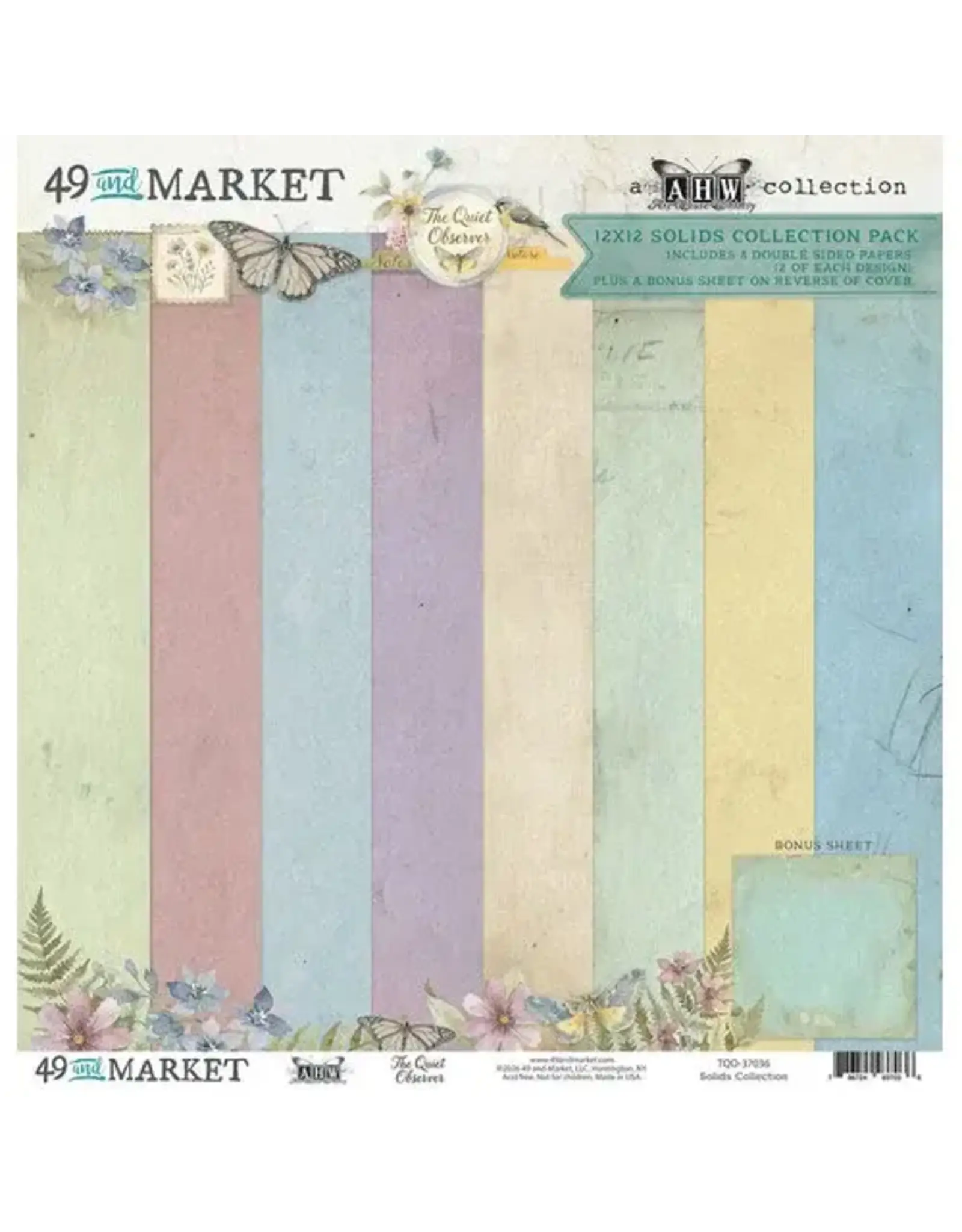 49 AND MARKET 49 AND MARKET THE QUIET OBSERVER SOLIDS 12x12 COLLECTION PACK