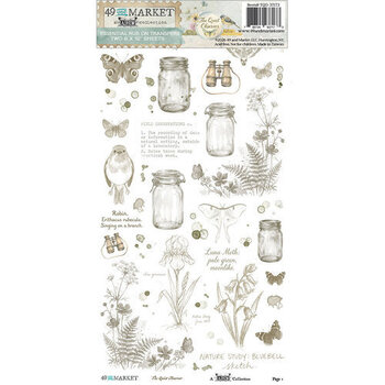 49 AND MARKET 49 AND MARKET THE QUIET OBSERVER ESSENTIAL 6x12 RUB-ON TRANSFER SET 2/PK