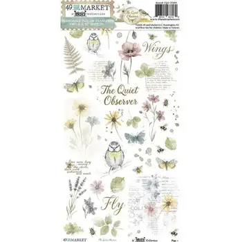 49 AND MARKET 49 AND MARKET THE QUIET OBSERVER BLENDABLE 6x12 RUB-ON TRANSFER SET 2/PK
