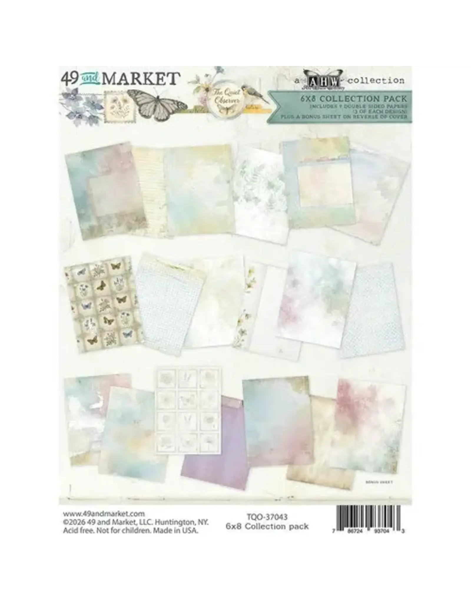 49 AND MARKET 49 AND MARKET THE QUIET OBSERVER 6x8 COLLECTION PACK 24 SHEETS