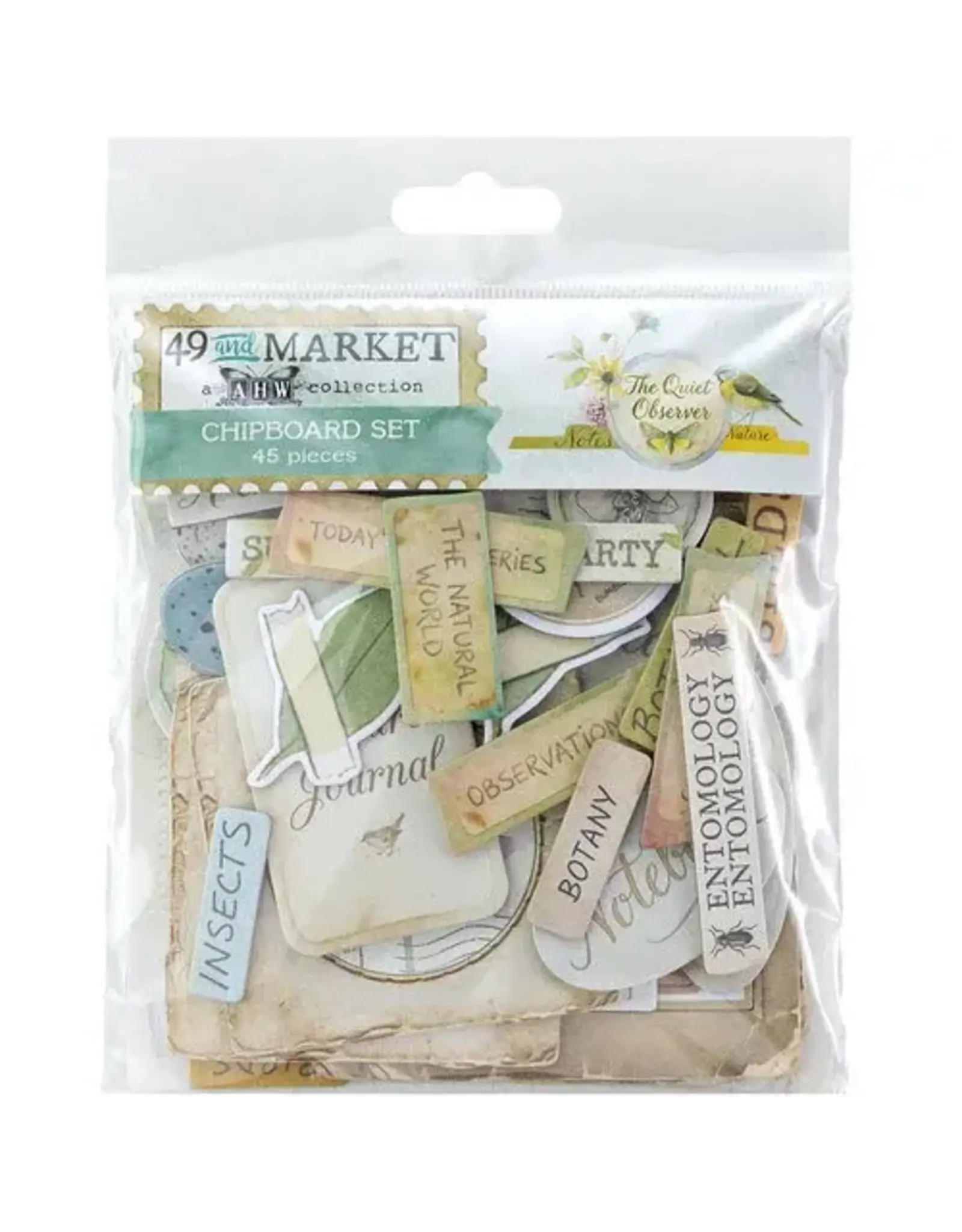 49 AND MARKET 49 AND MARKET THE QUIET OBSERVER CHIPBOARD SET 45 PIECES