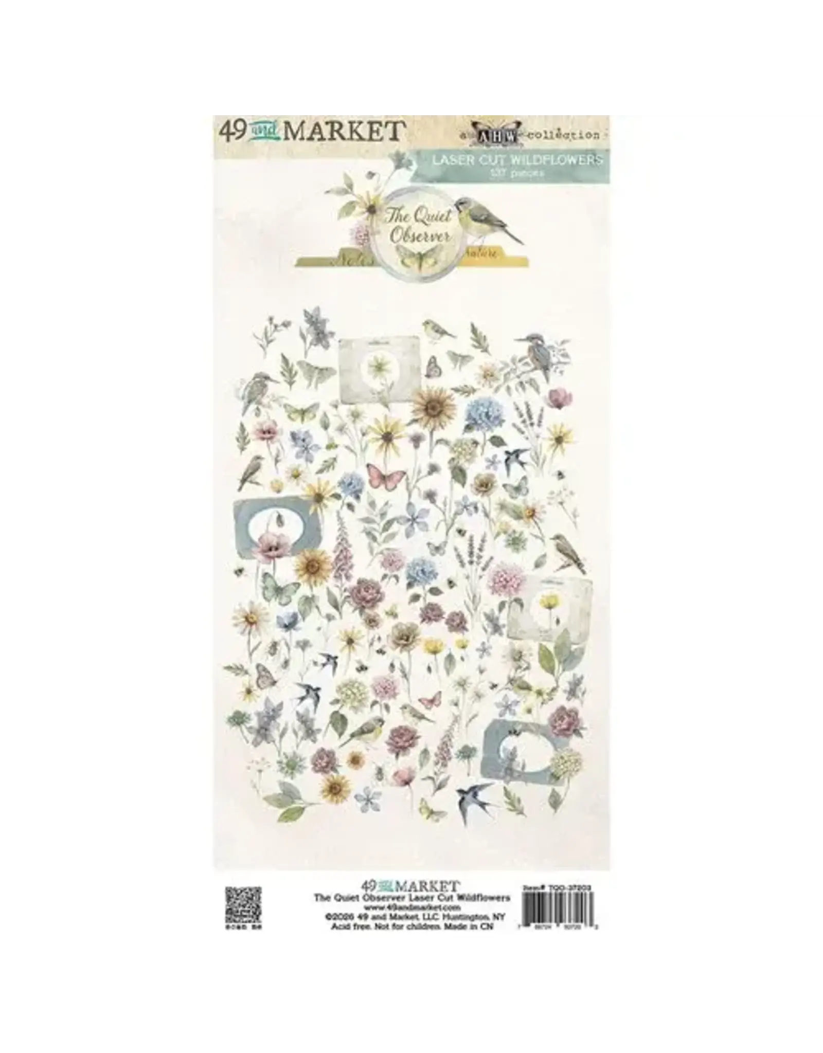 49 AND MARKET 49 AND MARKET THE QUIET OBSERVER 6x12 LASER CUT WILDFLOWERS