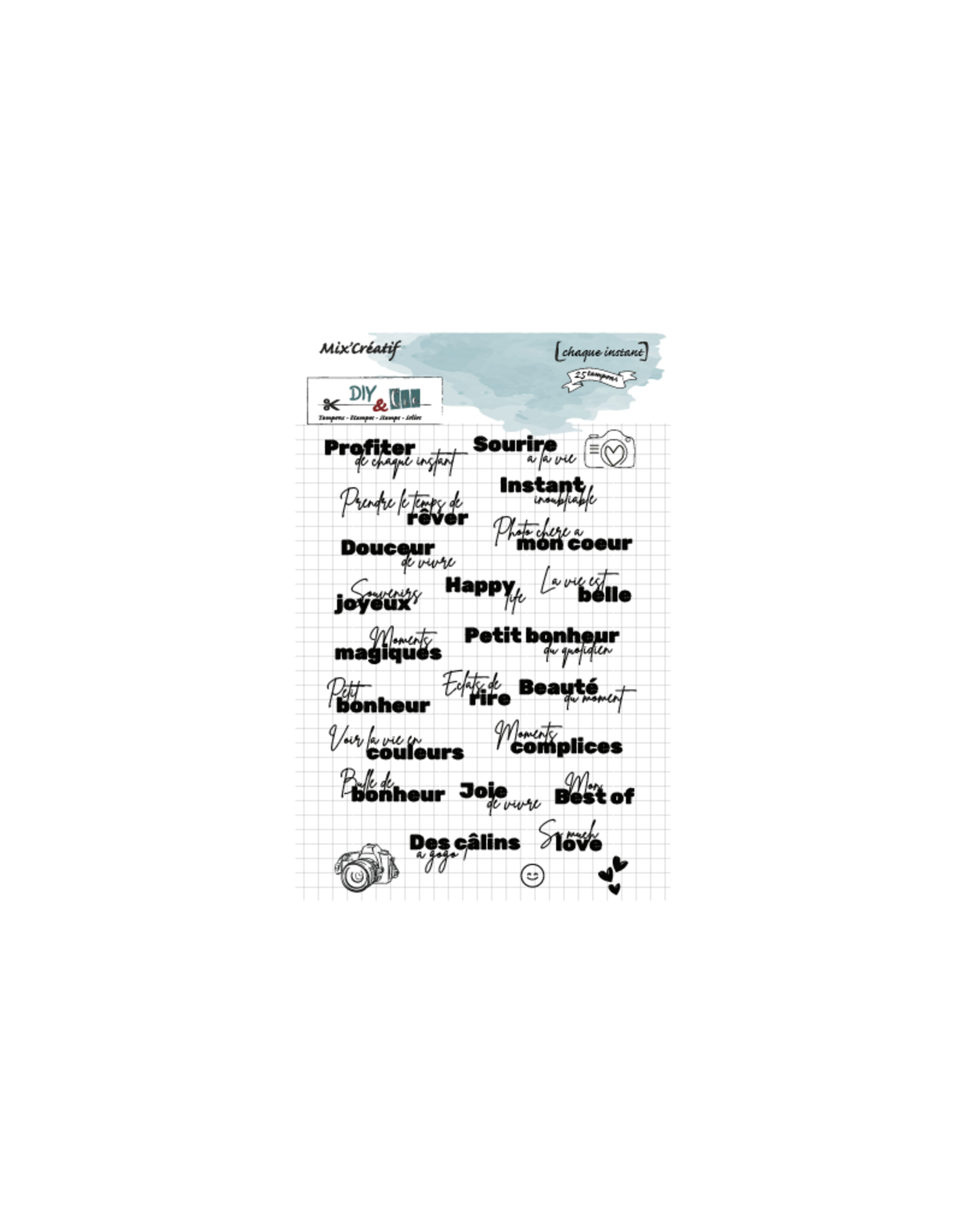 DIY & CIE DIY & CIE CHAQUE INSTANT CLEAR STAMP SET
