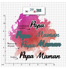 DIY & CIE DIY & CIE PAPA, MAMAN STAMP AND DIE SET