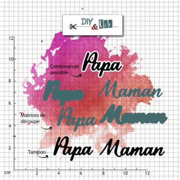 DIY & CIE DIY & CIE PAPA, MAMAN STAMP AND DIE SET