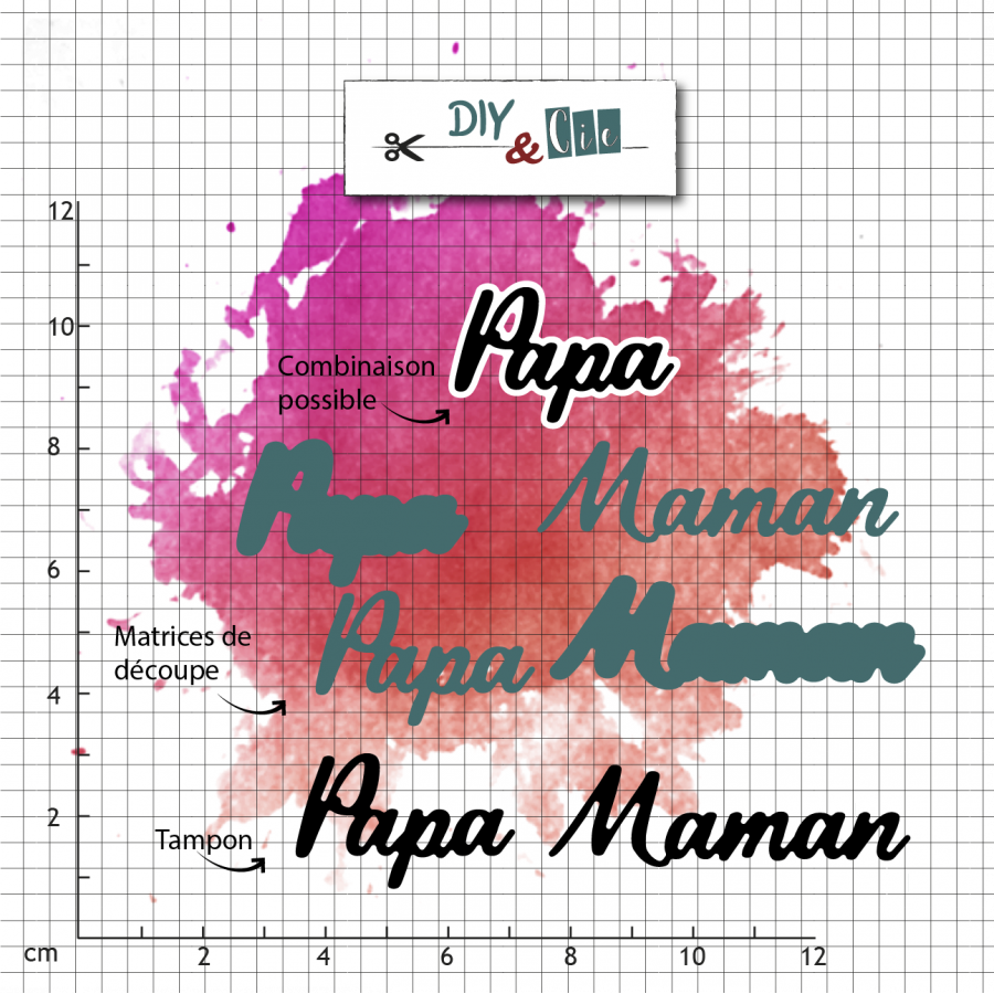 DIY & CIE DIY & CIE PAPA, MAMAN STAMP AND DIE SET