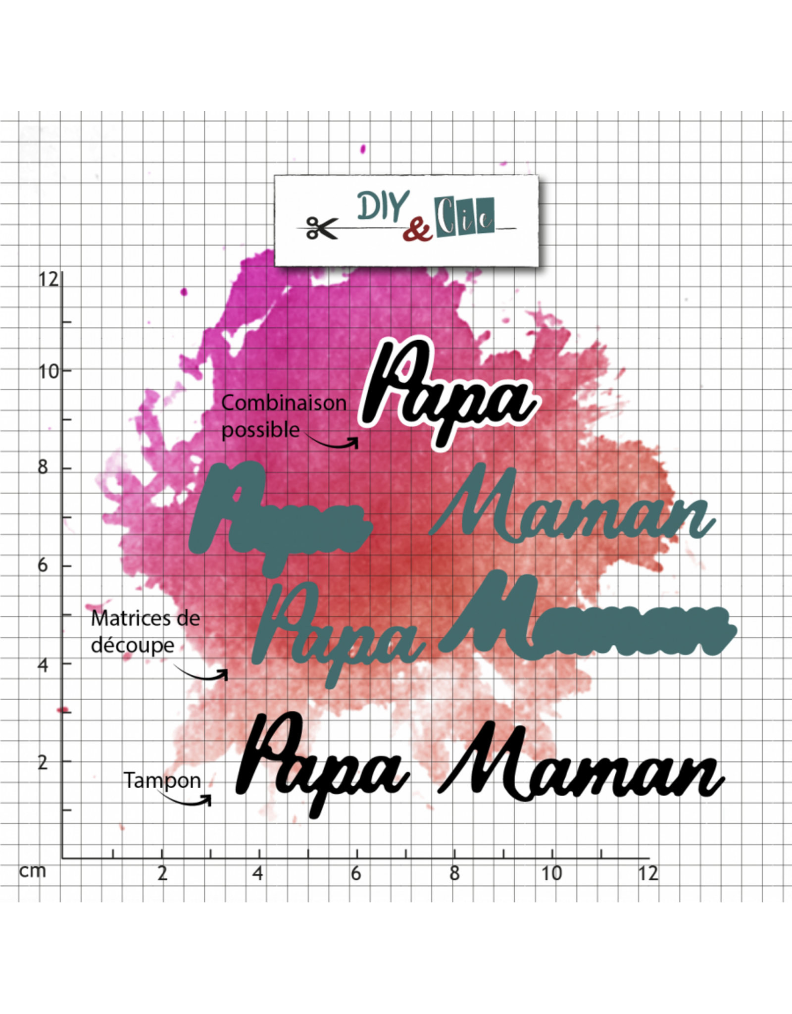 DIY & CIE DIY & CIE PAPA, MAMAN STAMP AND DIE SET