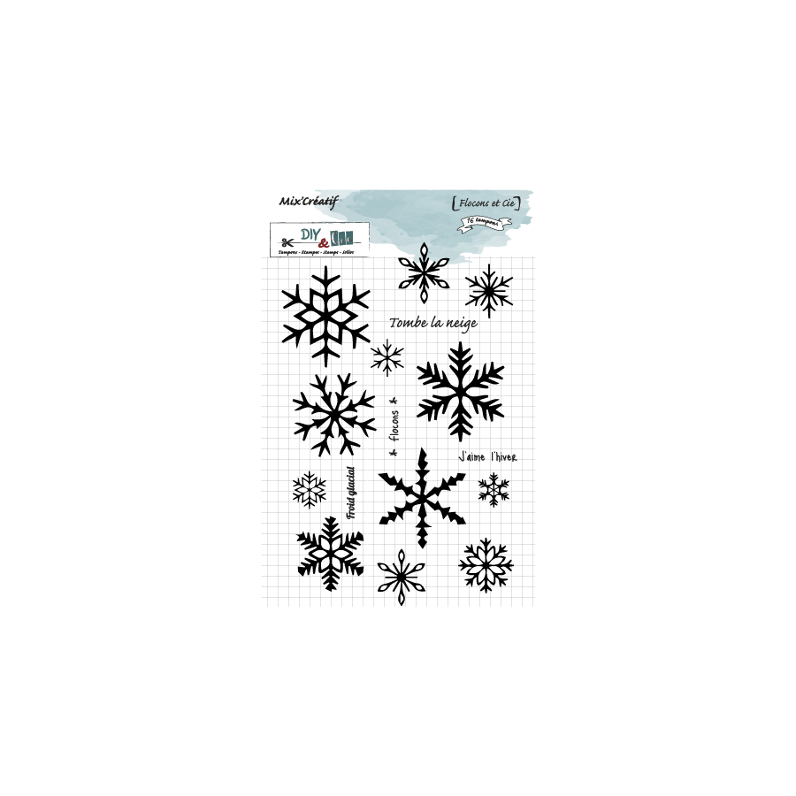DIY & CIE DIY & CIE FLOCONS ET CIE CLEAR STAMP SET