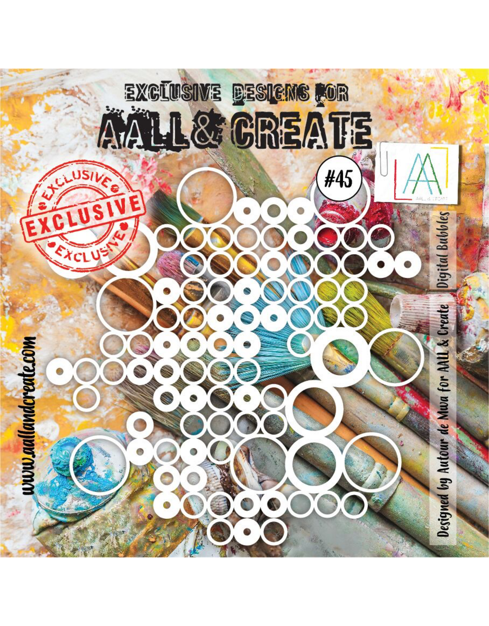AALL & CREATE AALL & CREATE AUTOUR DE MWA #45 DIGITAL BUBBLES 6X6 STENCIL