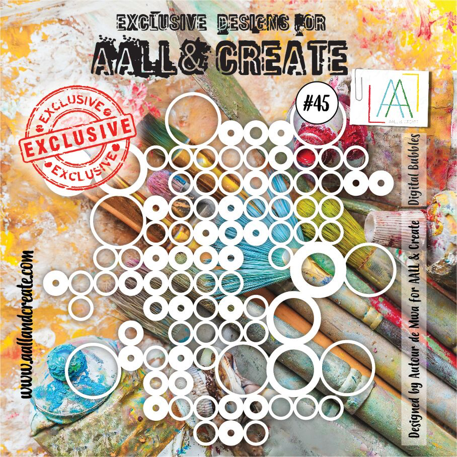 AALL & CREATE AALL & CREATE AUTOUR DE MWA #45 DIGITAL BUBBLES 6X6 STENCIL