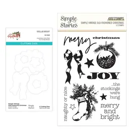 SPELLBINDERS SPELLBINDERS SIMPLE STORIES SIMPLE VINTAGE OLD-FASHIONED CHRISTMAS CLEAR STAMP & DIE SET