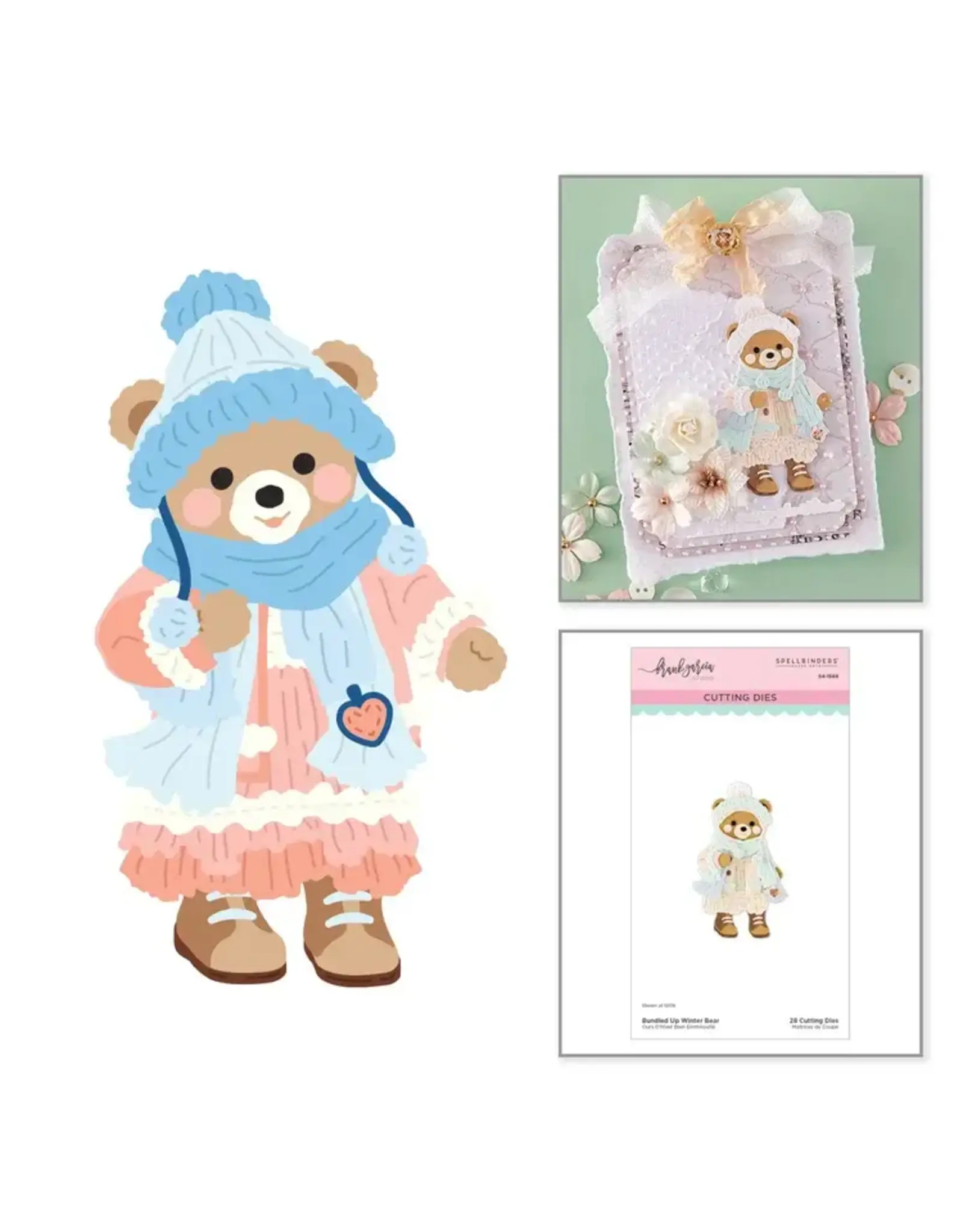 SPELLBINDERS SPELLBINDERS FRANK GARCIA BUNDLED UP WINTER BEAR ETCHED DIE SET