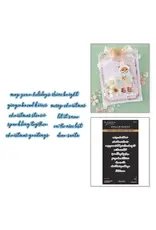 SPELLBINDERS SPELLBINDERS BETTERPRESS FRANK GARCIA CHRISTMAS BLUSH SENTIMENTS PRESS + FOIL PLATE & DIE SET