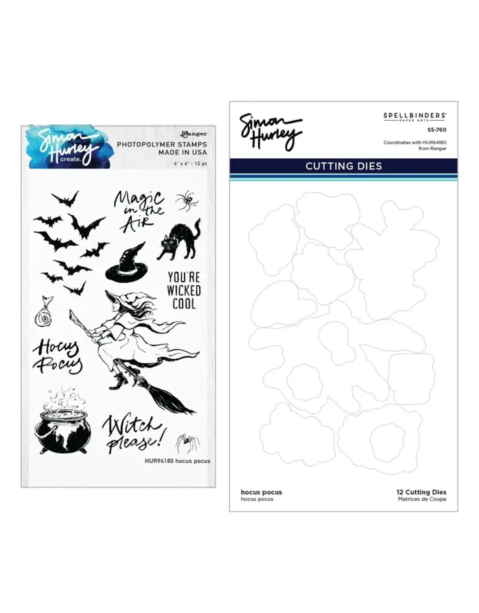 SPELLBINDERS SPELLBINDERS SIMON HURLEY HOCUS POCUS CLEAR STAMP & DIE SET
