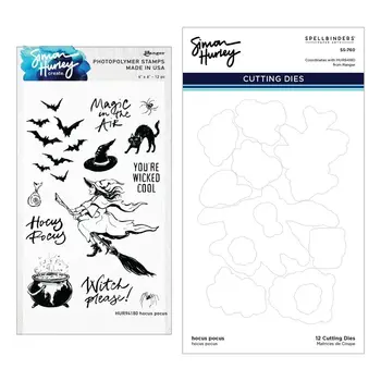 SPELLBINDERS SPELLBINDERS SIMON HURLEY HOCUS POCUS CLEAR STAMP & DIE SET