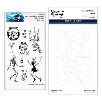 SPELLBINDERS SPELLBINDERS SIMON HURLEY BAD TO THE BONE CLEAR STAMP & DIE SET