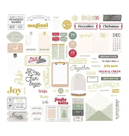SPELLBINDERS SPELLBINDERS ROSIE'S STUDIO SLEIGH BELLS RING SENTIMENTS EPHEMERA DIE-CUTS 128/PK