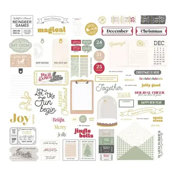 SPELLBINDERS SPELLBINDERS ROSIE'S STUDIO SLEIGH BELLS RING SENTIMENTS EPHEMERA DIE-CUTS 128/PK