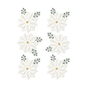 SPELLBINDERS SPELLBINDERS ROSIE'S STUDIO SLEIGH BELLS RING GOLD POINSETTIAS DIMENSIONAL ACETATE STICKERS