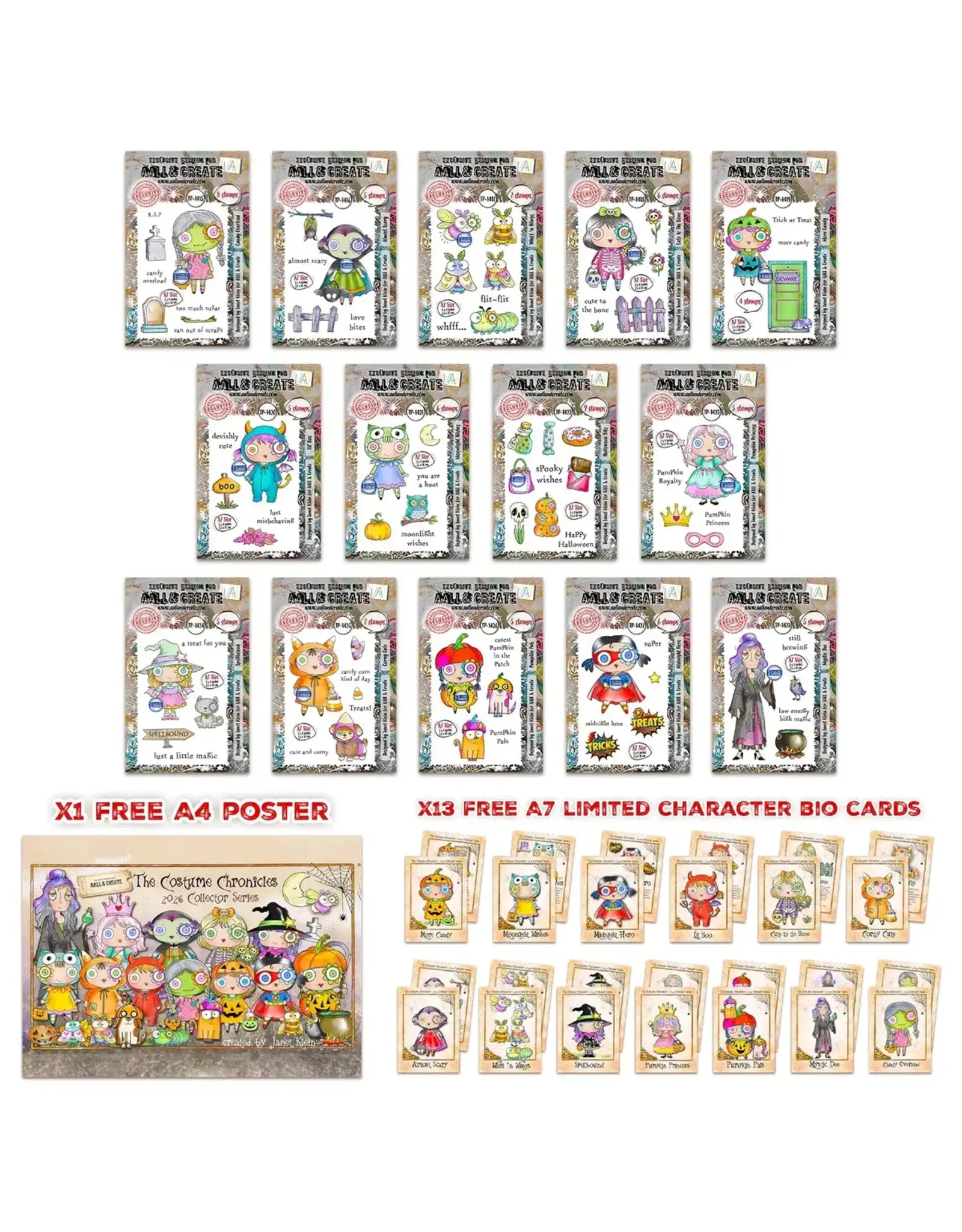 AALL & CREATE AALL & CREATE JANET KLEIN COSTUME CHRONICLES STAMP BUNDLE