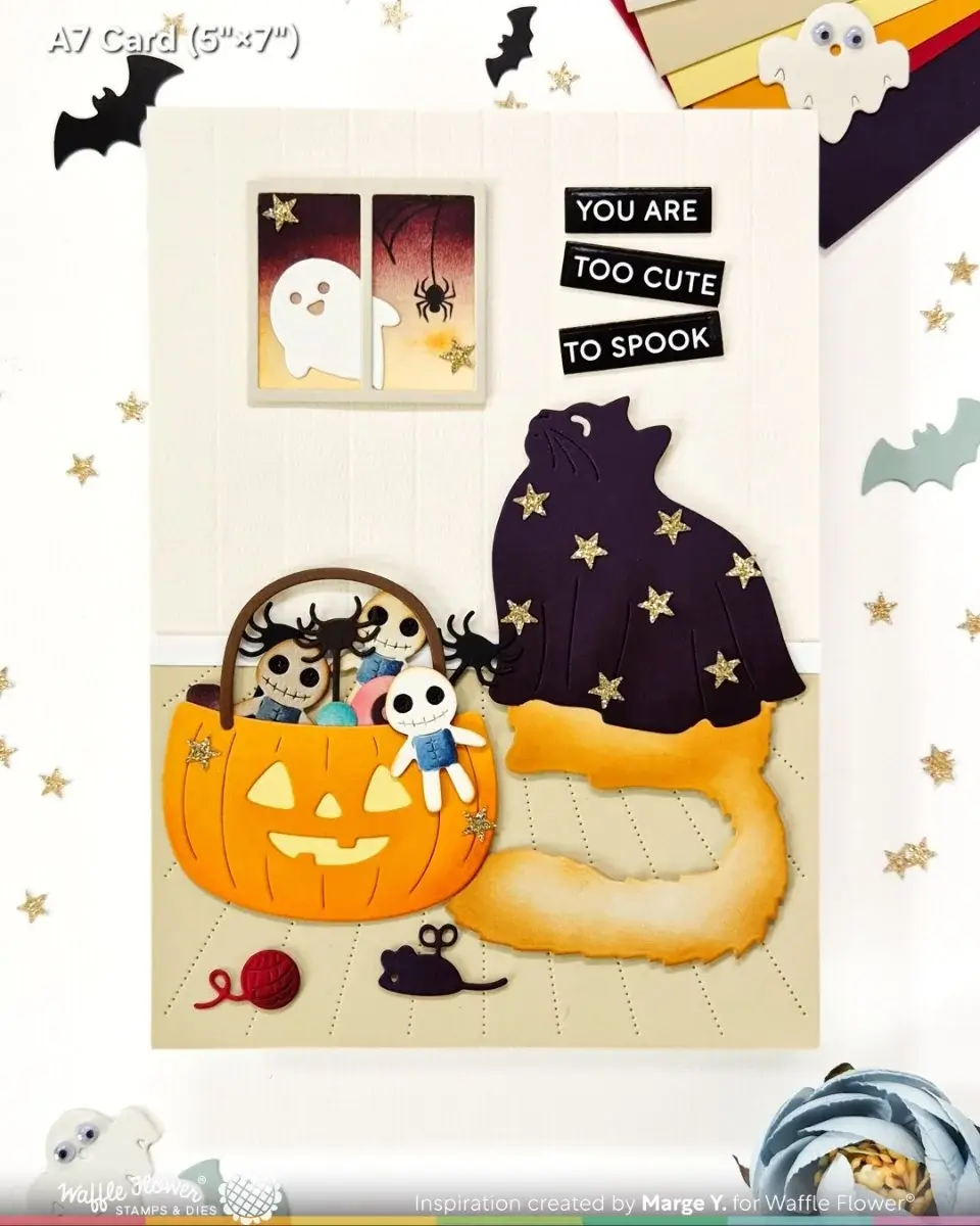 WAFFLE FLOWER WAFFLE FLOWER HAPPY HAUNTING CAT DIE SET