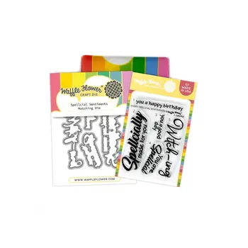 WAFFLE FLOWER WAFFLE FLOWER "SPELLCIAL" SENTIMENTS TAMPONS CLAIRS ET MATRICES DE DÉCOUPE COMBO