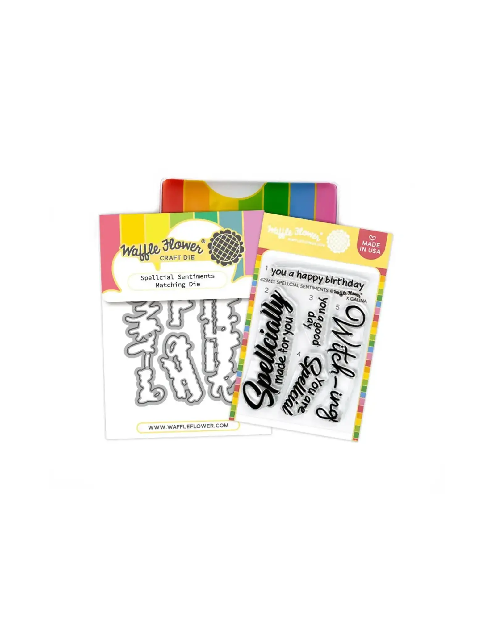 WAFFLE FLOWER WAFFLE FLOWER SPELLCIAL SENTIMENTS CLEAR STAMP SET AND DIE COMBO