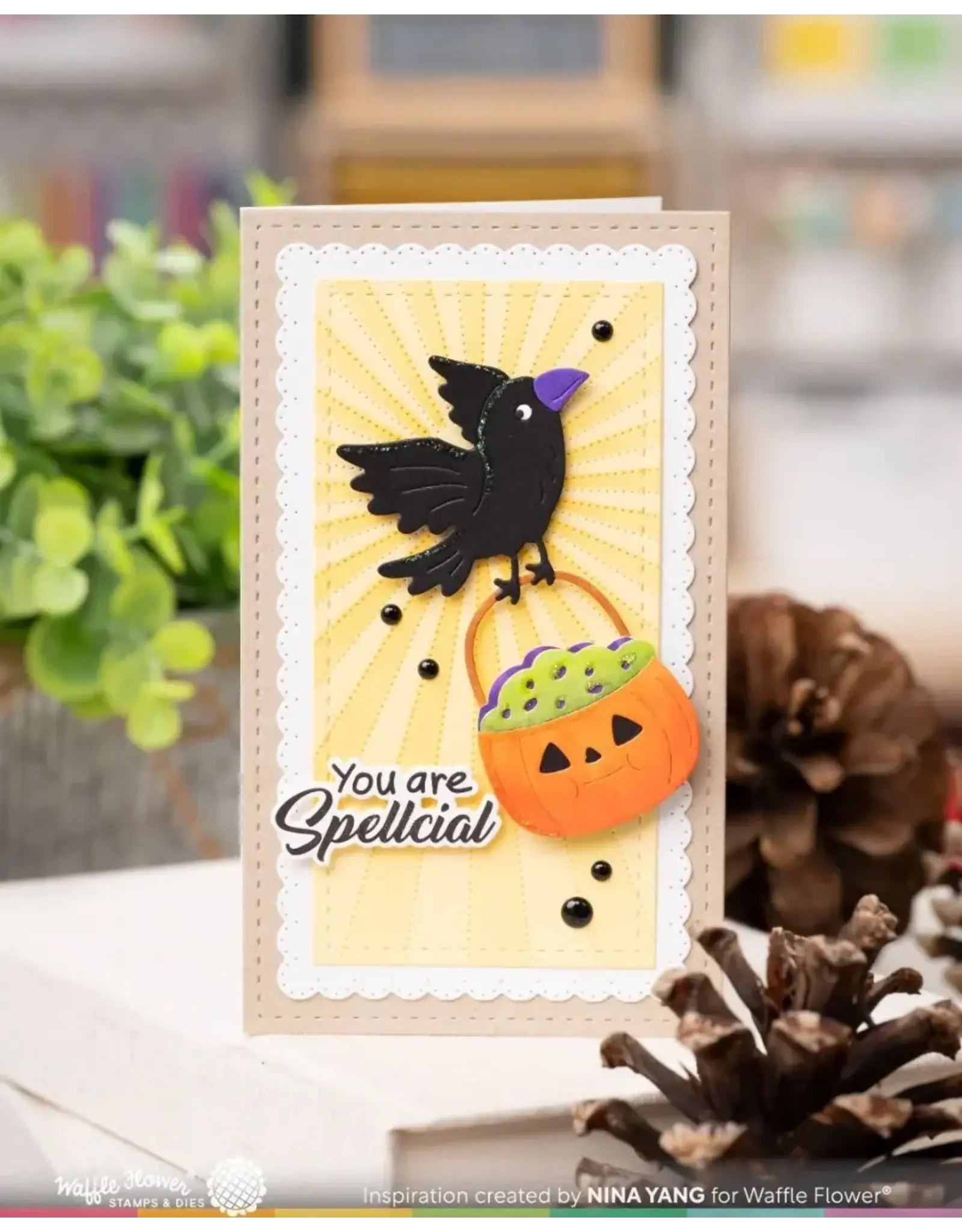 WAFFLE FLOWER WAFFLE FLOWER SPELLCIAL SENTIMENTS CLEAR STAMP SET AND DIE COMBO