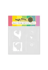 WAFFLE FLOWER WAFFLE FLOWER SQUARE POSTAGE SPELLCIAL STENCIL