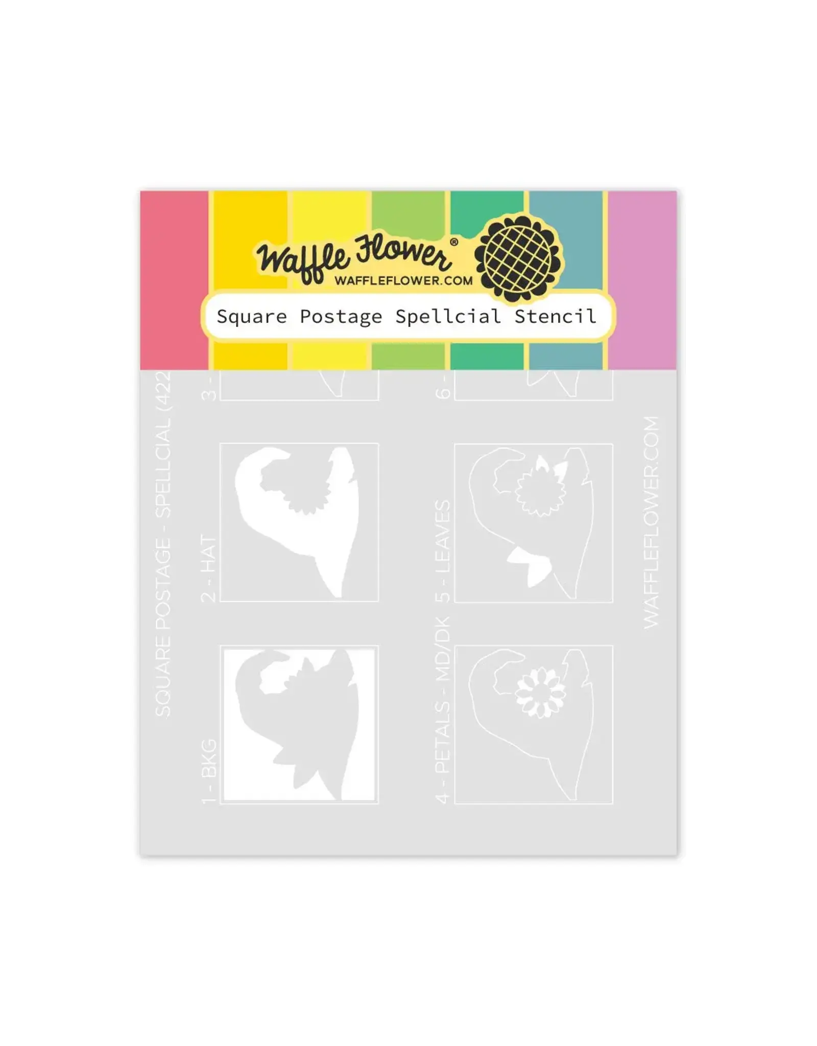WAFFLE FLOWER WAFFLE FLOWER SQUARE POSTAGE SPELLCIAL STENCIL