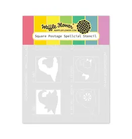 WAFFLE FLOWER WAFFLE FLOWER SQUARE POSTAGE SPELLCIAL STENCIL