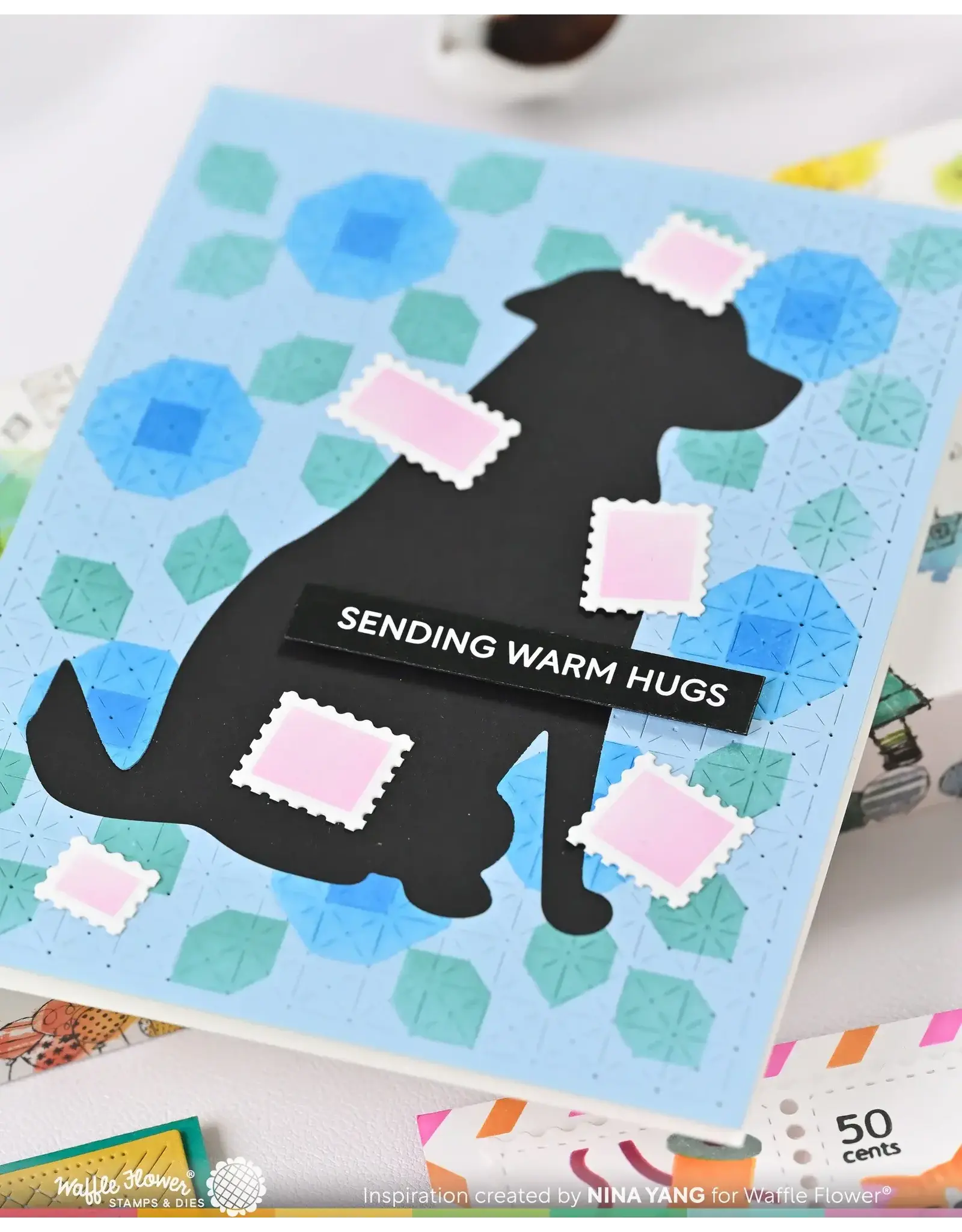 WAFFLE FLOWER WAFFLE FLOWER SILHOUETTE DE CHIEN ENSEMBLE DE MATRICES DE DÉCOUPE