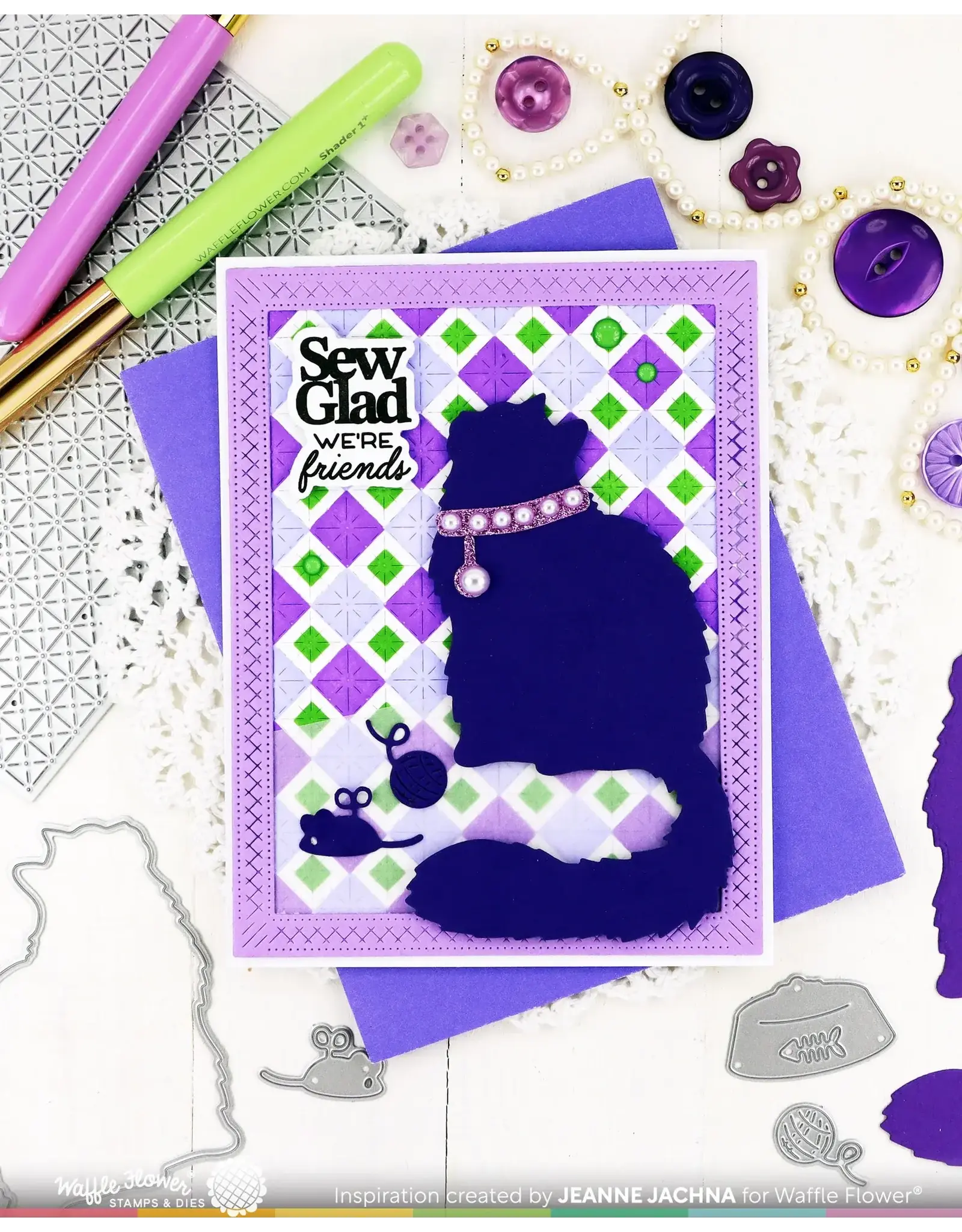 WAFFLE FLOWER WAFFLE FLOWER CAT SILHOUETTE DIE SET