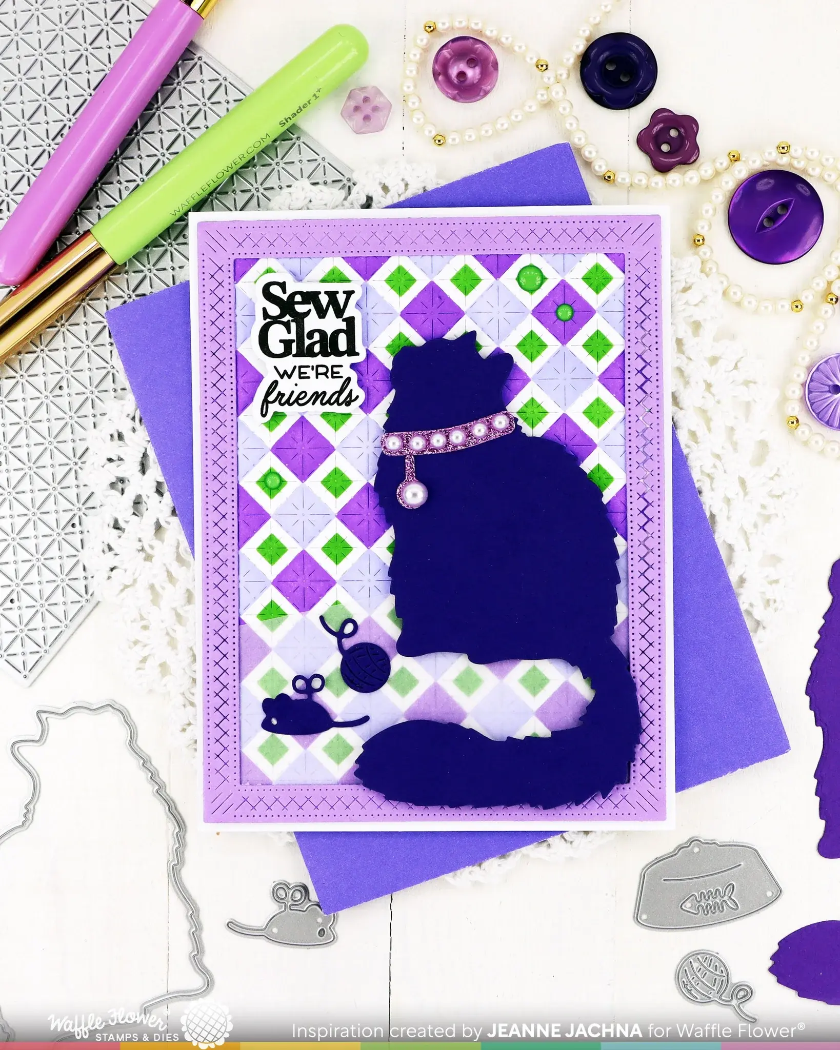 WAFFLE FLOWER WAFFLE FLOWER CAT SILHOUETTE DIE SET