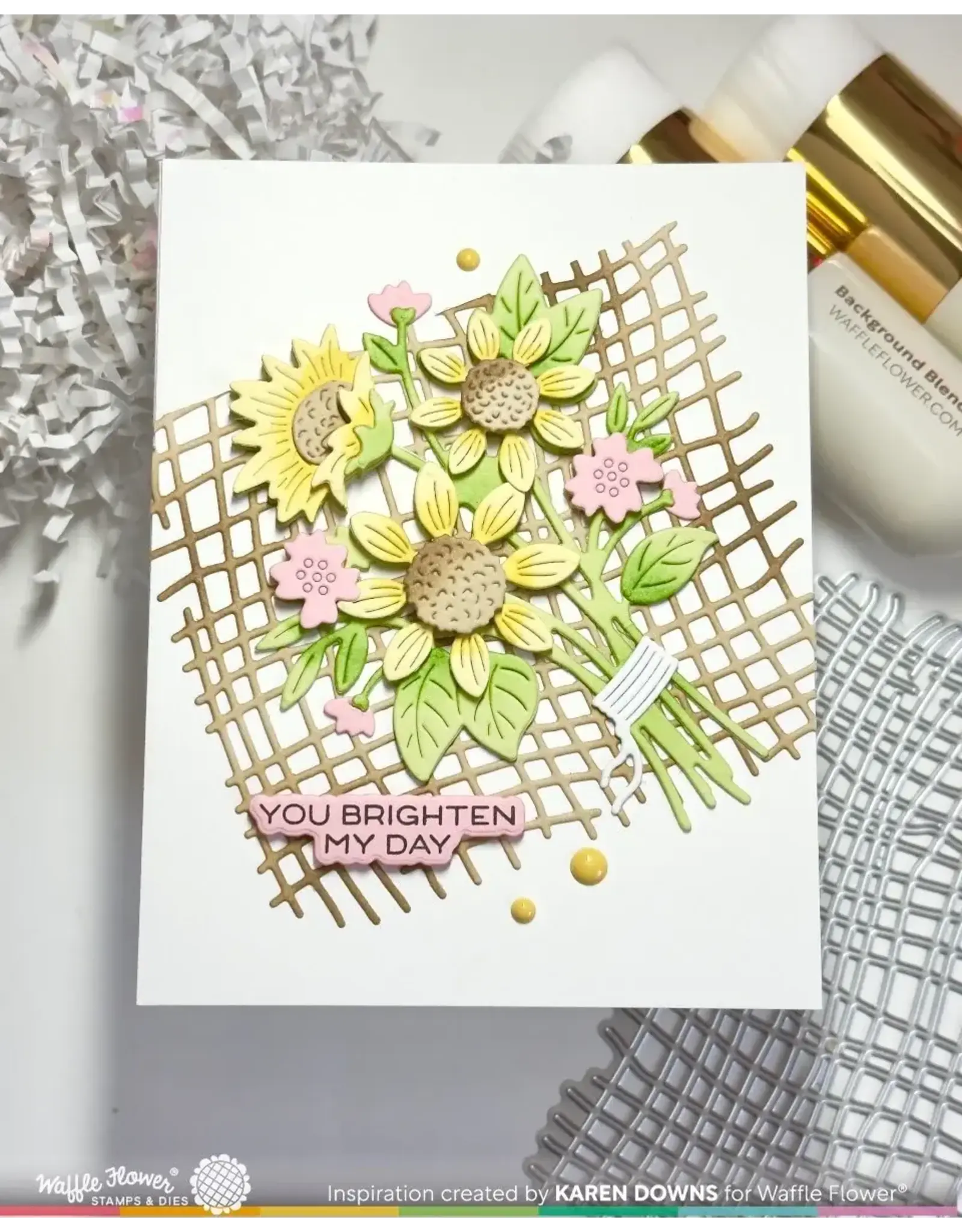 WAFFLE FLOWER WAFFLE FLOWER BURLAP MATRICE DE DÉCOUPE