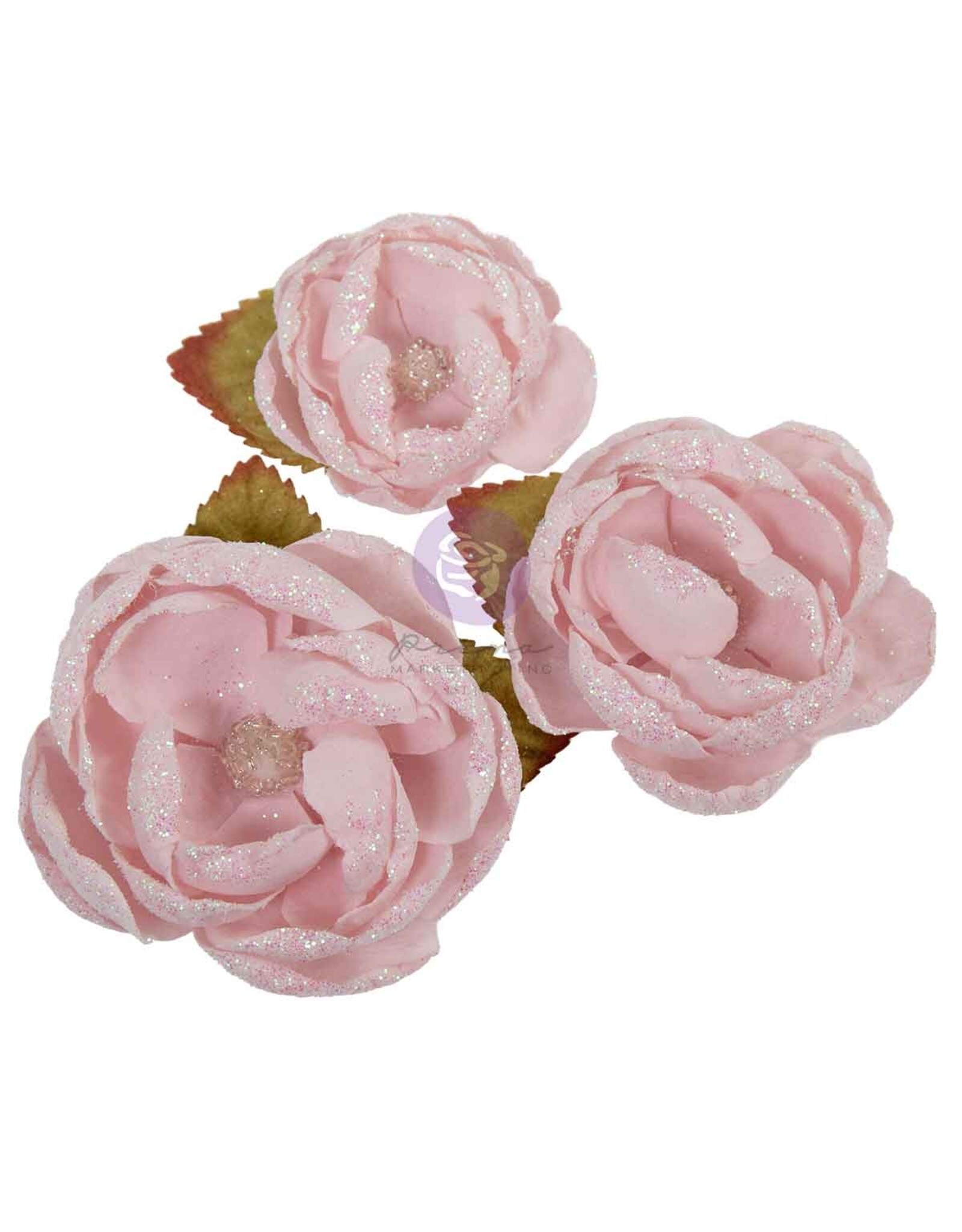 PRIMA PRIMA CHRISTMAS BLUSH AMBIANCE FESTIVE FLEURS EN PAPIER 3/PK