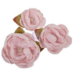 PRIMA PRIMA CHRISTMAS BLUSH FESTIVE FEELING PAPER FLOWERS 3/PK