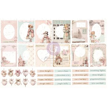 PRIMA PRIMA CHRISTMAS BLUSH FROSTY FRAMES EPHEMERA 76/PK