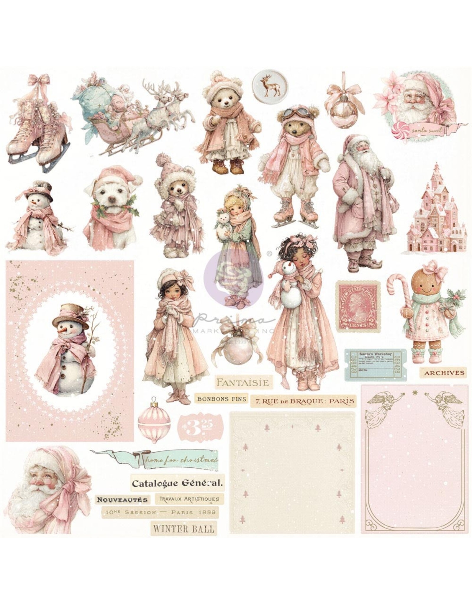 PRIMA PRIMA CHRISTMAS BLUSH NOËL "COZY" ÉPHÉMÈRE 72/PK