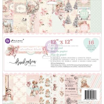 PRIMA PRIMA CHRISTMAS BLUSH 12x12 PAPER PAD 16 SHEETS