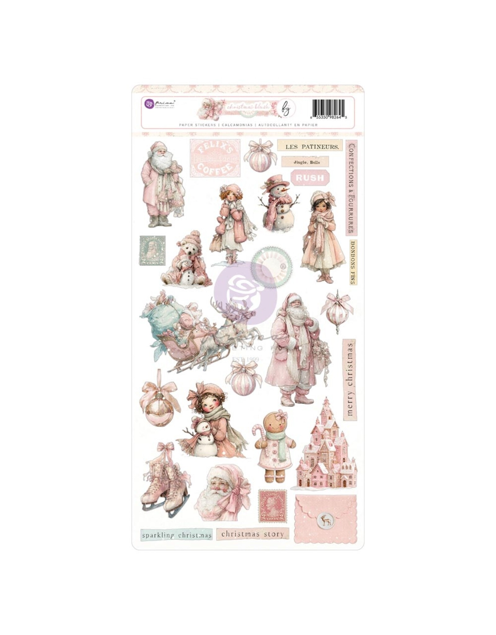 PRIMA PRIMA CHRISTMAS BLUSH AUTOCOLLANTS