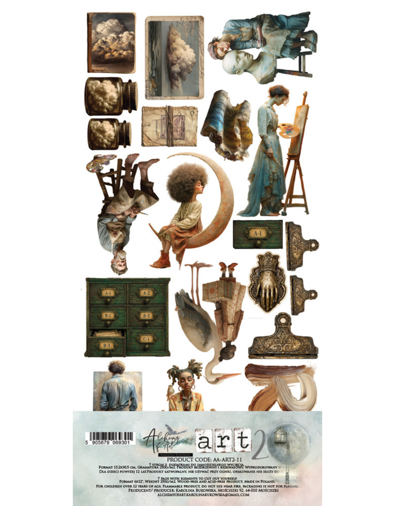 ALCHEMY OF ART ALCHEMY OF ART ART 2 - JUNK JOURNAL 6x12 EXTRAS DIE-CUTS