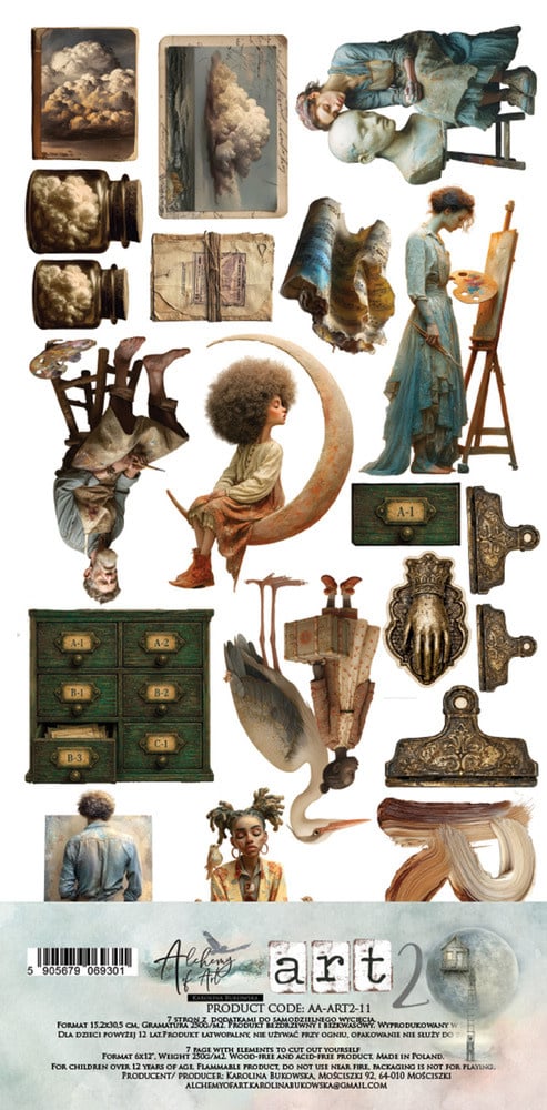 ALCHEMY OF ART ALCHEMY OF ART ART 2 - JUNK JOURNAL 6x12 EXTRAS DIE-CUTS
