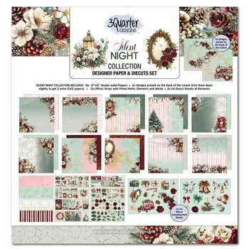 3QUARTER DESIGNS 3QUARTER DESIGNS SILENT NIGHT 12x12 DESIGNER PAPER & DIECUTS SET